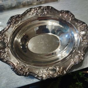 Towle Old Master Embossed Silverplate Oval Serving Dish